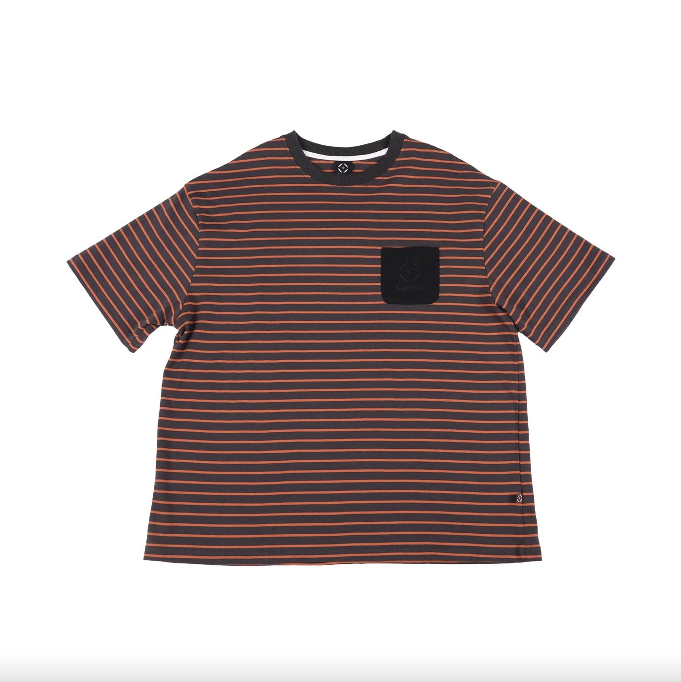 S'more 刺繡口袋條紋短袖T恤