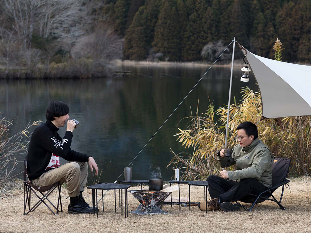 S'more和柄工藝黑鐵桌2枚組