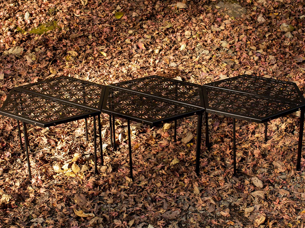 和柄工藝黑鐵桌6張組合