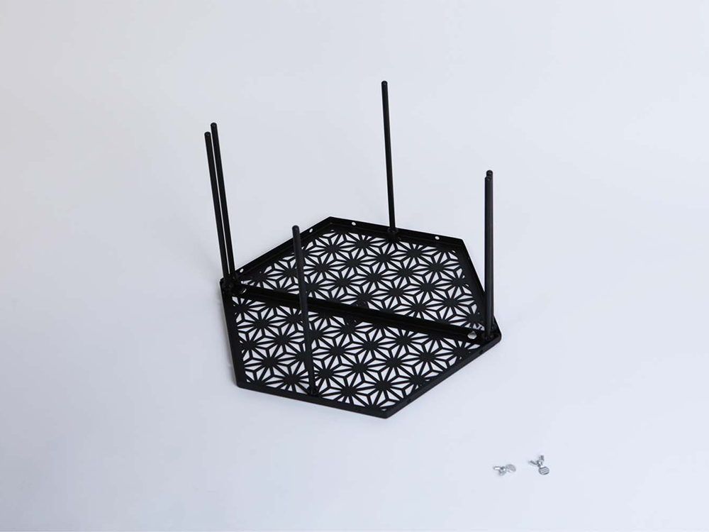 S'more和柄工藝黑鐵桌2枚組