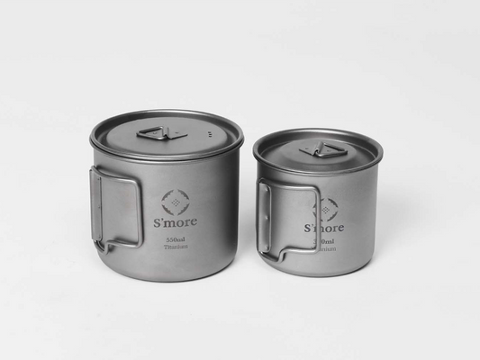 【預購】Titanium Mug with Lid 單層附蓋摺疊手把鈦杯